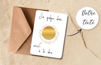 Carte à gratter annonce grossesse, mariage, demande témoin, parrain, marraine, annonce grossesse originale