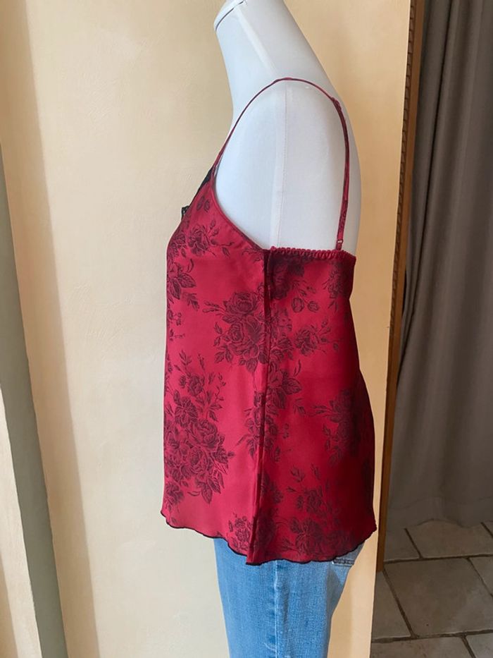 Caraco en satin rouge vintage Etam 40 - photo numéro 4