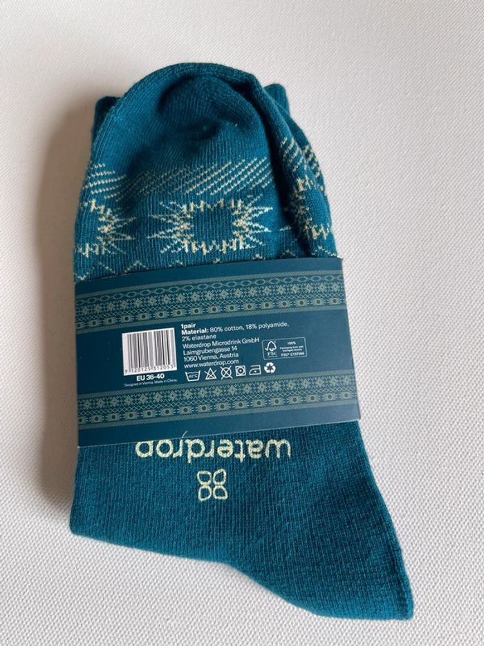 Chaussettes de Noël collector waterdrop couleur émeraude - photo numéro 3