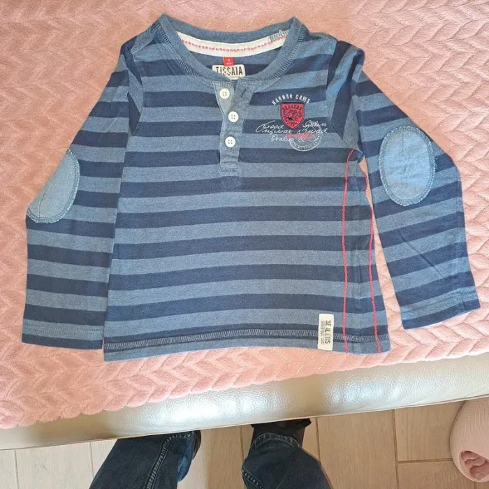 T-shirt garçon 5 ans bleu rayé tbe tissaia - photo numéro 7