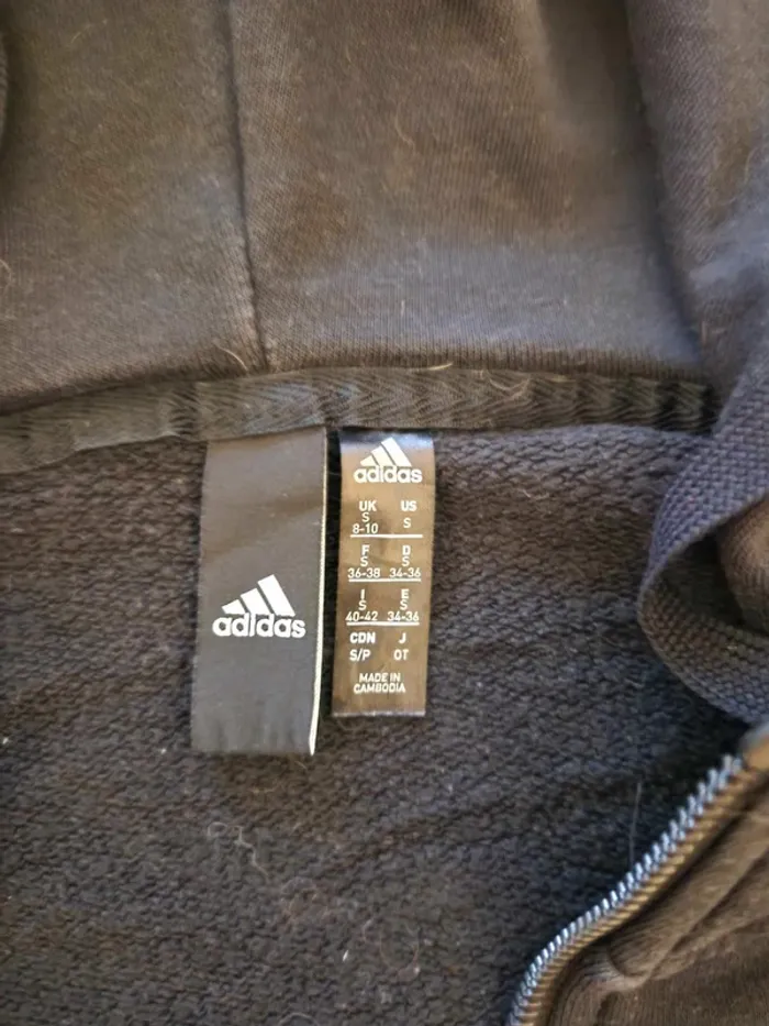 Sweat Zip capuche Adidas S - photo numéro 4