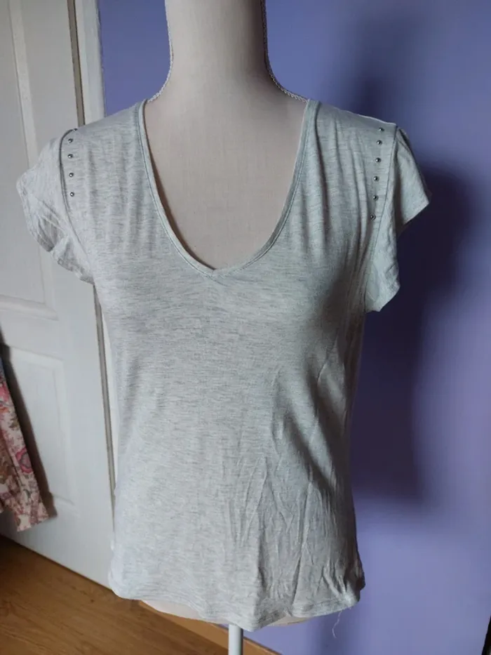 Tee-shirt gris manches courtes