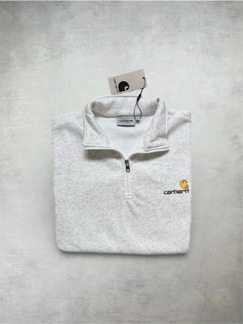 Pull half-zip Carhartt gris clair – Taille S – Neuf avec étiquette