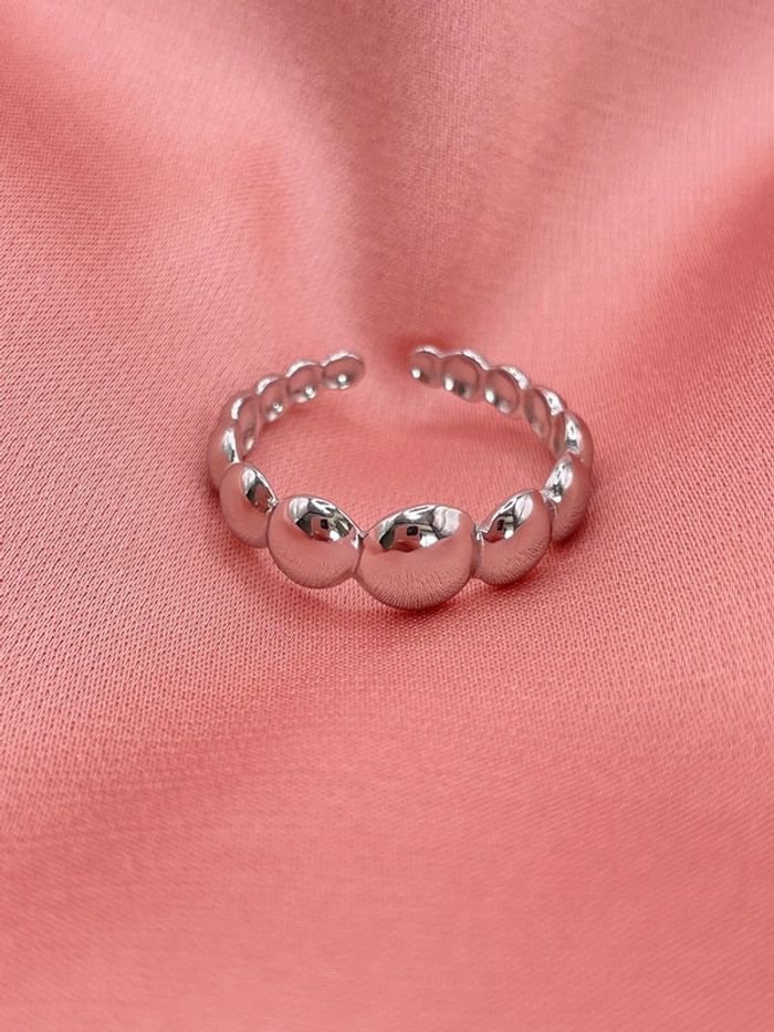 Bague Bulles réglable en acier inoxydable hypoallergénique (acier chirurgical) argenté