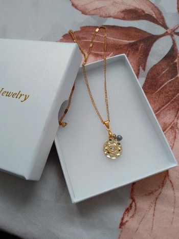 Collier pendentif oeil avec pierre naturelle