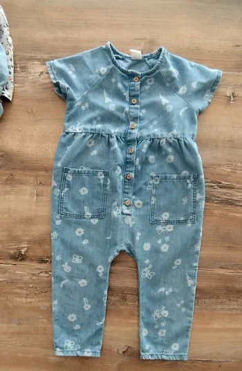 Salopette fleurie bleue h&m fille