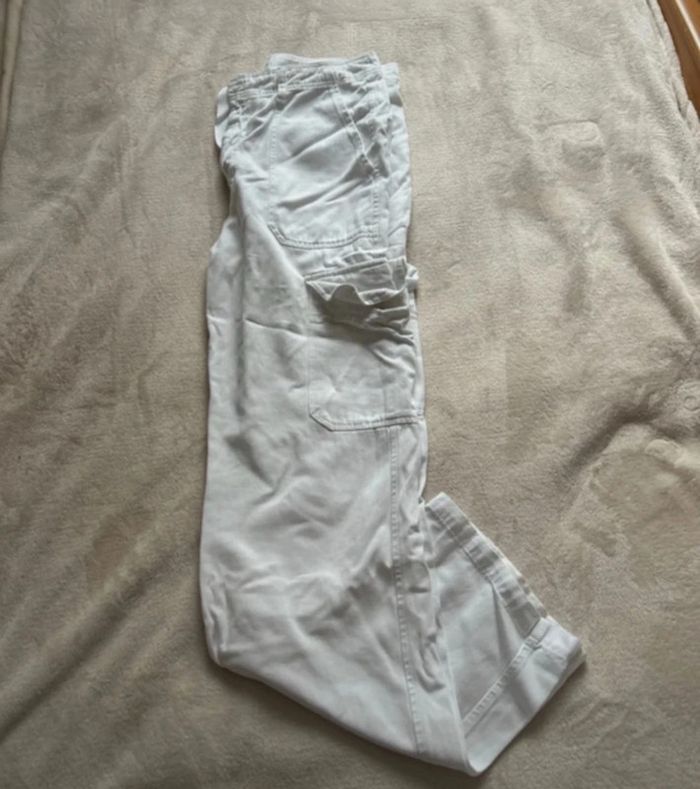 Jean cargo blanc