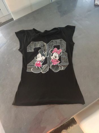 Tee shirt femme Disney Mickey et Minnie noir taille S tbe