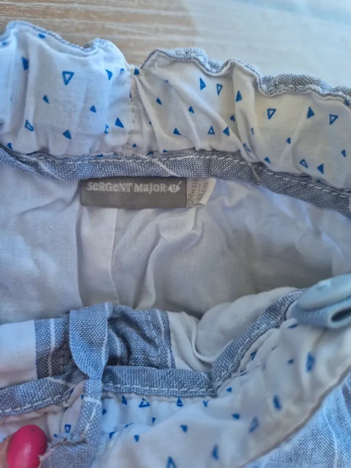 Sergent major bermuda en lin taille 2 ans - photo numéro 4