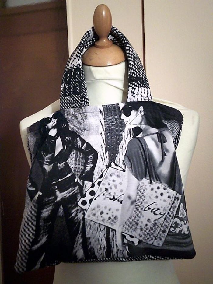 Sac en tissu imprimé femmes shopping