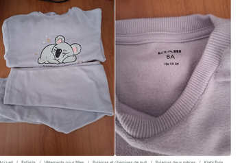 Pyjama "kiabi" 8 ans