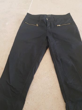 Pantalon noir fermetures éclairs dorées