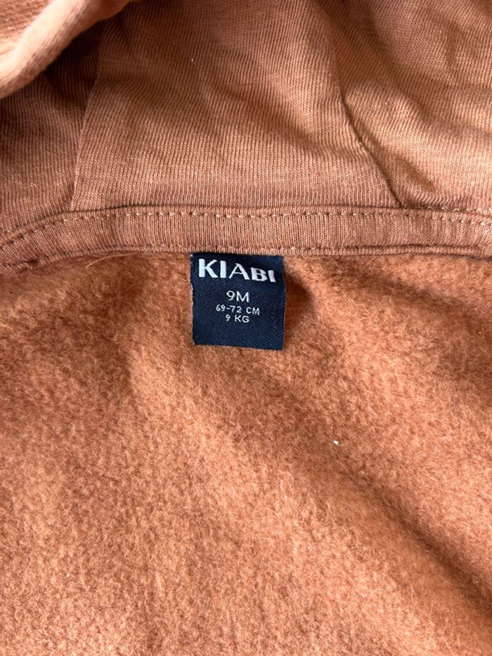Gilet veste marron à capuche 9 mois - photo numéro 4