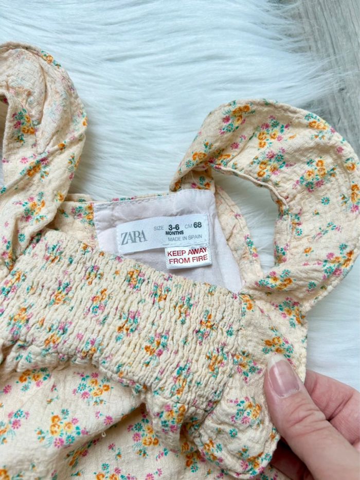 Salopette été Zara fleuri 6 mois - Bretelles volantées - photo numéro 4