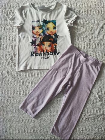 Ensemble t-shirt rainbow High et legging court Kiabi taille 6 ans