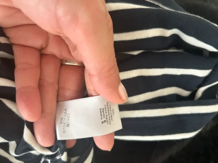 Petit bateau, T-shirt manches longues  taille XS Col roulé/marinière Bleu marine, rayé blanc - photo numéro 6