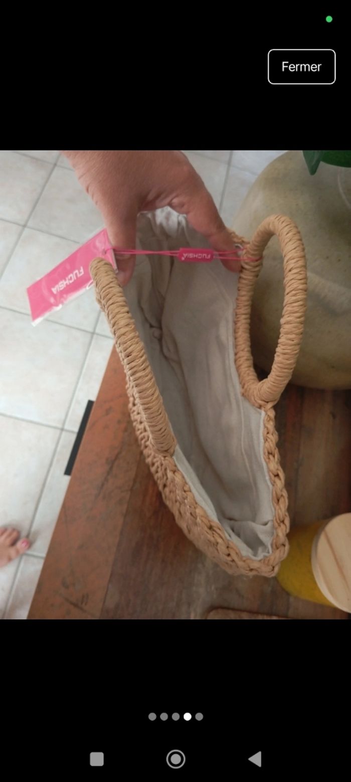 Sac panier en osier tressé fashion neuf - photo numéro 4