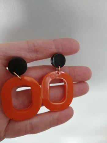 Boucles d'oreilles orange et marron