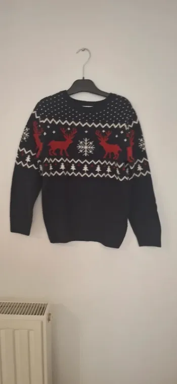 Pull de Noël Enfant - Motifs Rennes et Flocons (H&M)