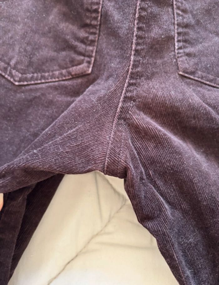 Pantalon 3 suisses velours côtelé marron mi taille haute straight droit y2k 00s taille M/38 - photo numéro 13
