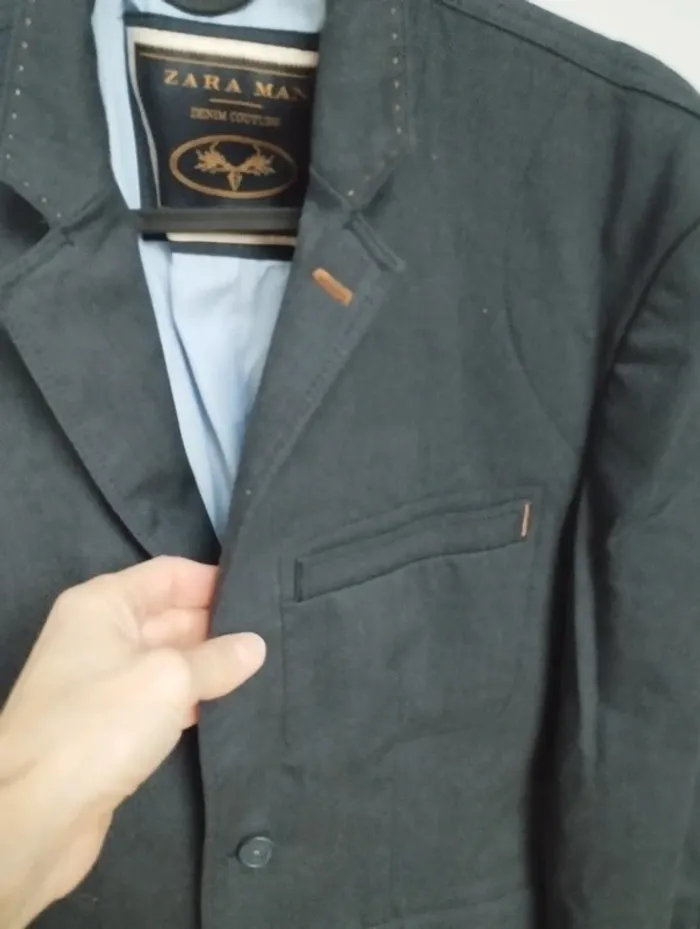 Veste de costume bleu gris Zara 36 - photo numéro 2