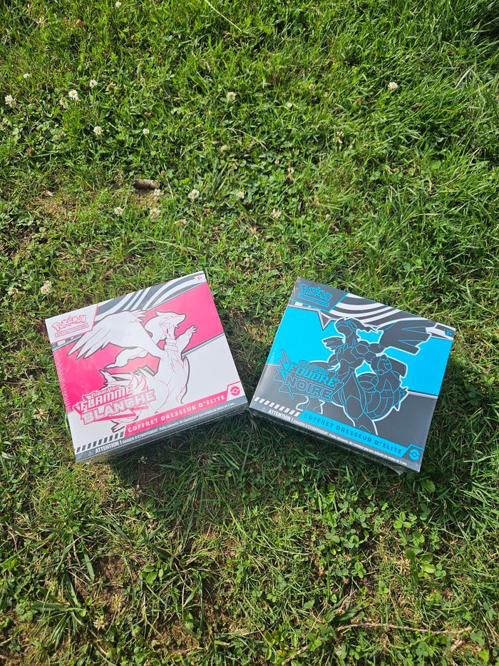 Lot Coffrets Dresseur d’Élite Pokémon – Flamme Blanche & Foudre Noire – Reshiram / Zekrom – Neufs