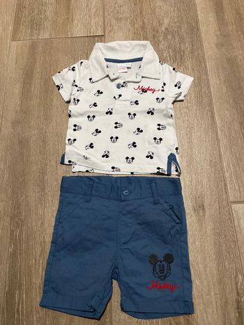 Ensemble polo + short été 6 mois Disney baby Mickey