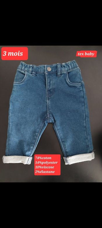 Jean à revers fille 3 mois 