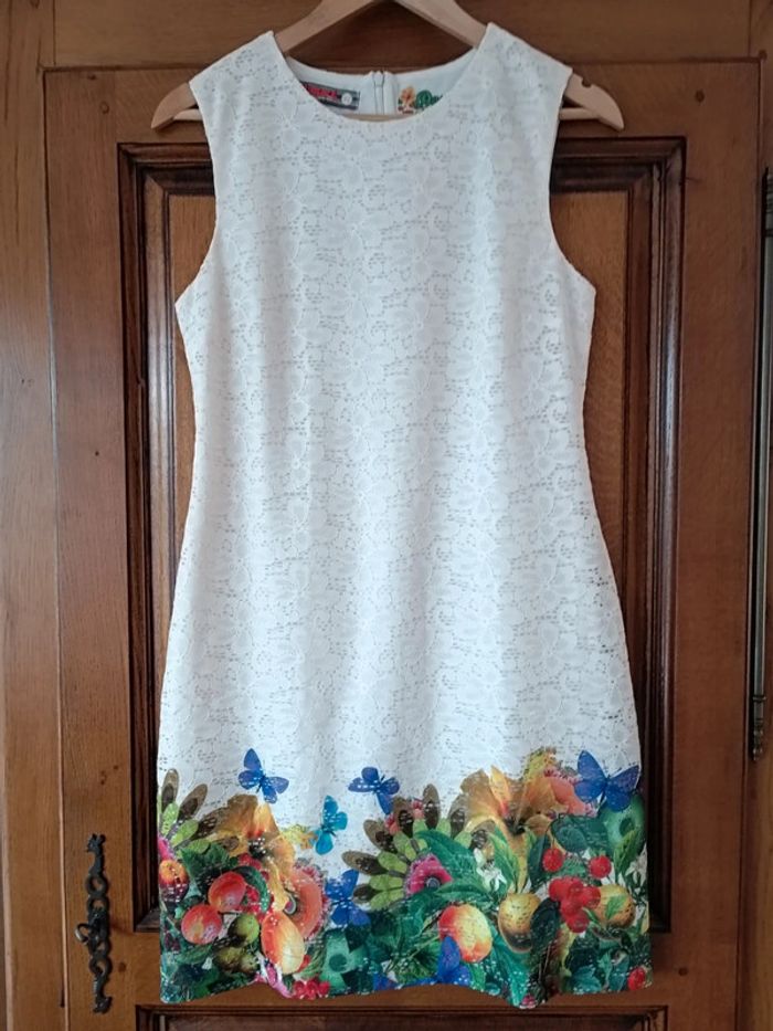Robe dentelle Desigual fruits multicolores 42