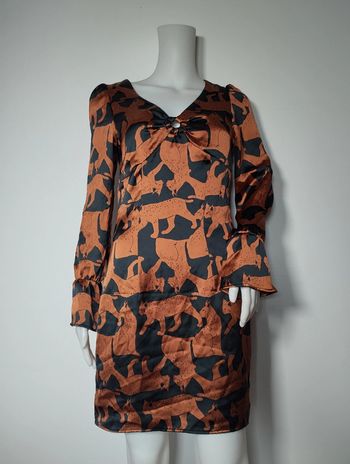 Robe noire et marron imprimé🐆 taille s Promod