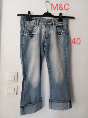 Pantacourt jeans femme 40