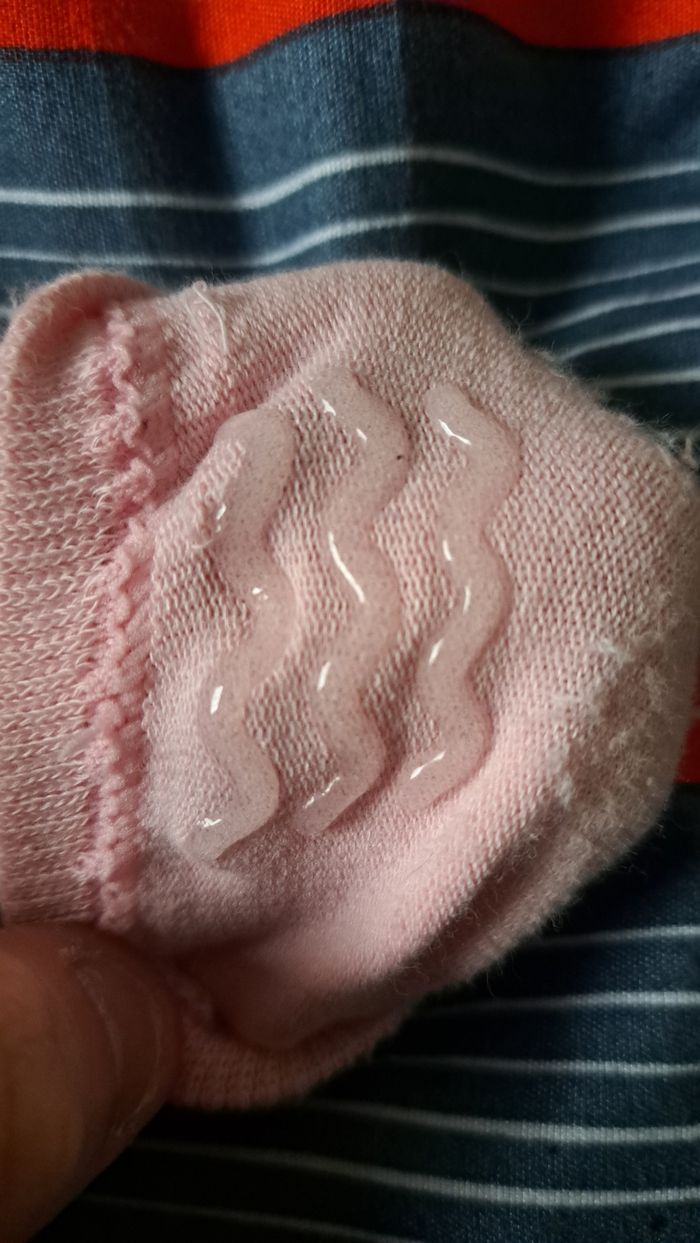 Socquette rose motif serpent, papillon bleu - photo numéro 3