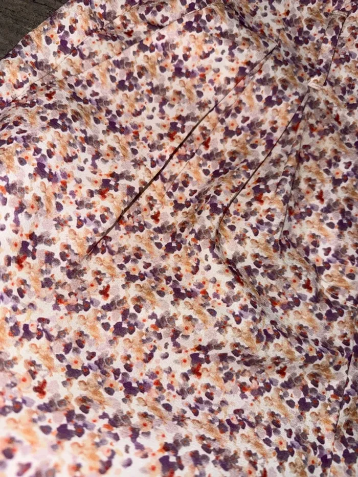 Short fleurie Zara rose beige taille haute - photo numéro 2
