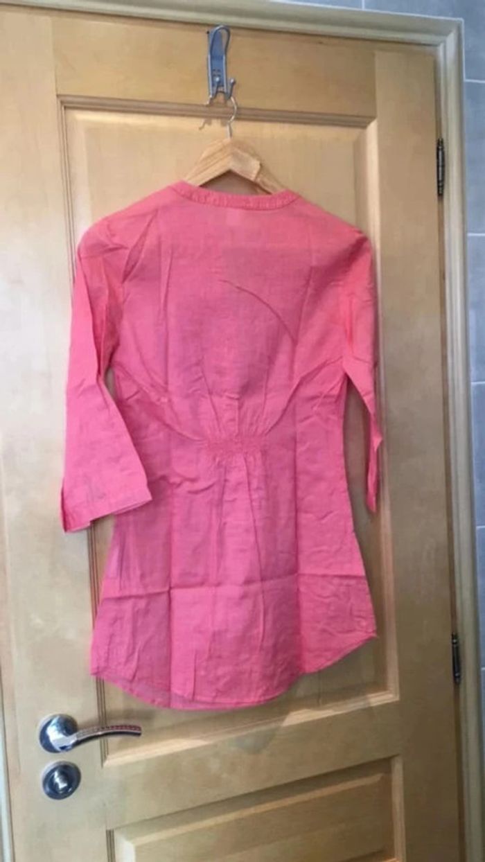 Tunique Camaïeu corail en coton taille 34 - photo numéro 2