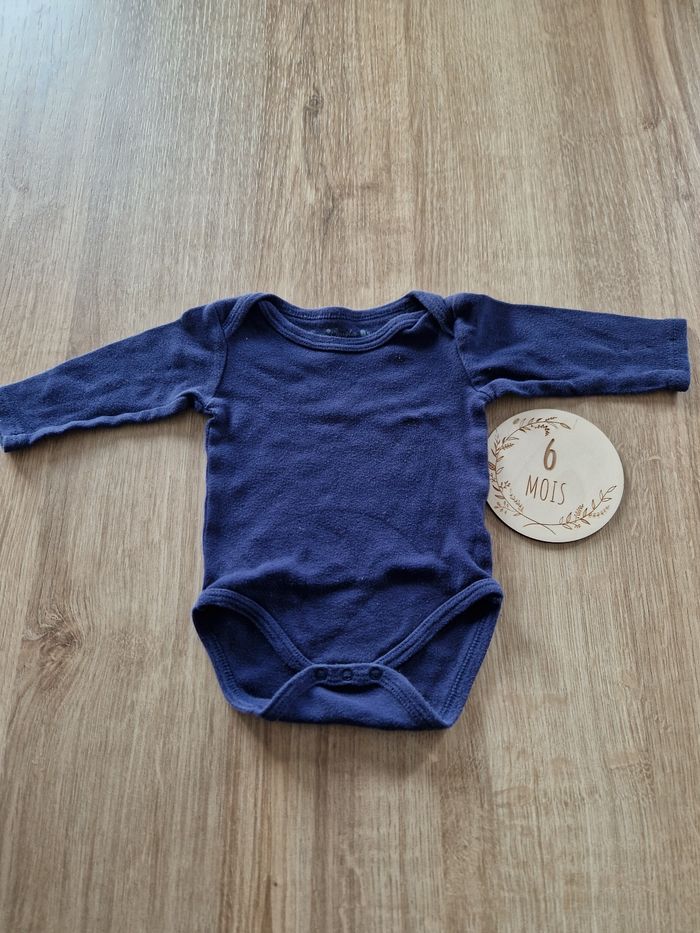 Body Bébé Manches Longues Bougli Bougla - Uni Bleu Marine - 6 Mois (68 cm)