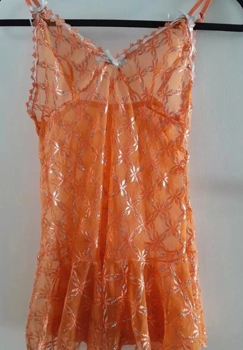 Nuisette couleur Orange et argentée, taille XL, Marque Sanselle