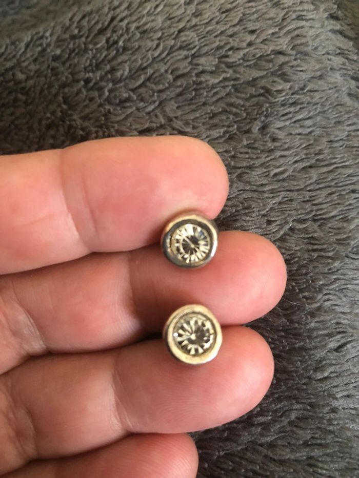 730-Boucles d’oreilles argentées et strass NEUVES - photo numéro 3