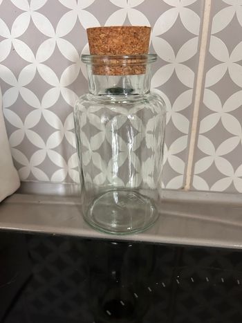 Joli bocal vintage en verre avec bouchon de liège - Style apothicaire