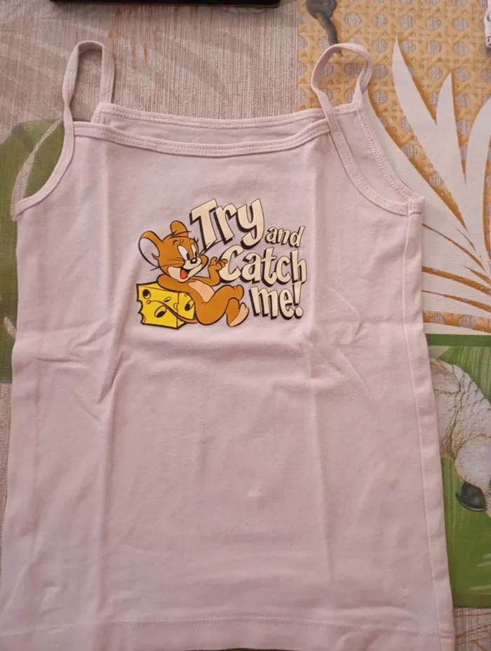 Lot de 10 maillots de corps à petites bretelles Tom et Jerry taille 98/104 - photo numéro 2