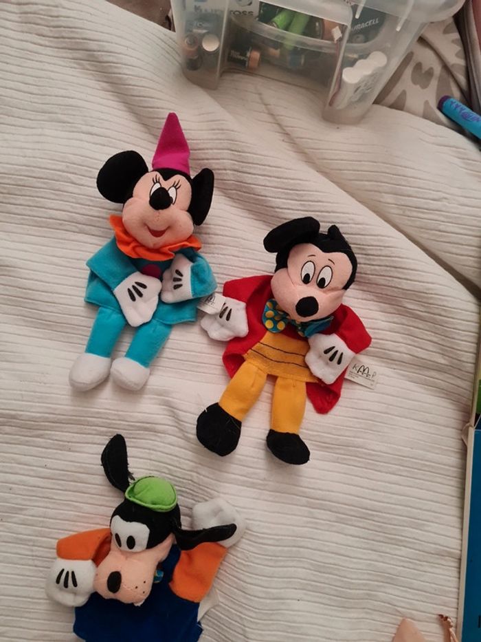 3 marionnettes mickey minnie et dingo disney - photo numéro 2
