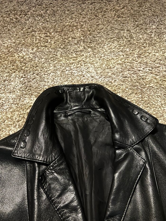 Blouson mi long 100% cuir vintage - photo numéro 2