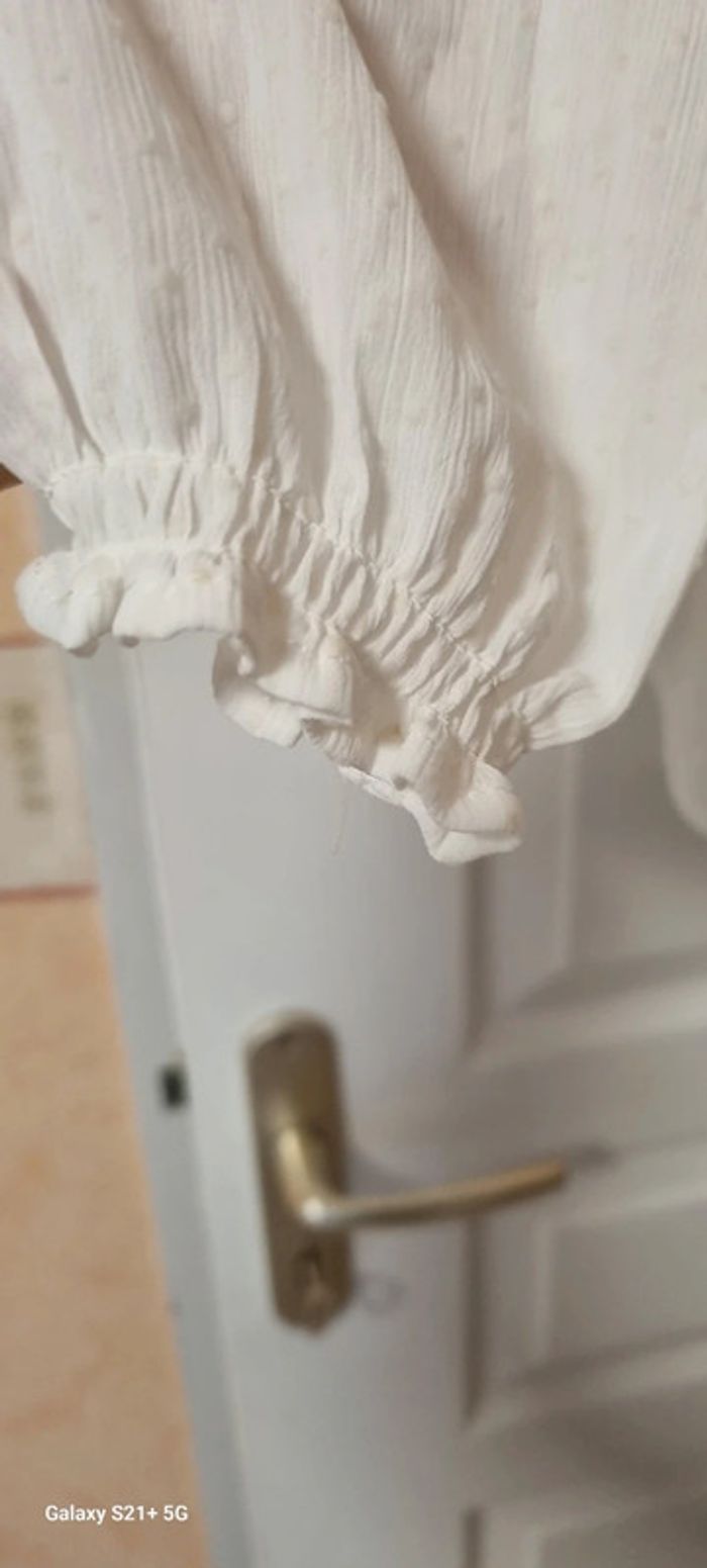 Blouse blanche à volantées Cache-Cache taille 34 - photo numéro 5