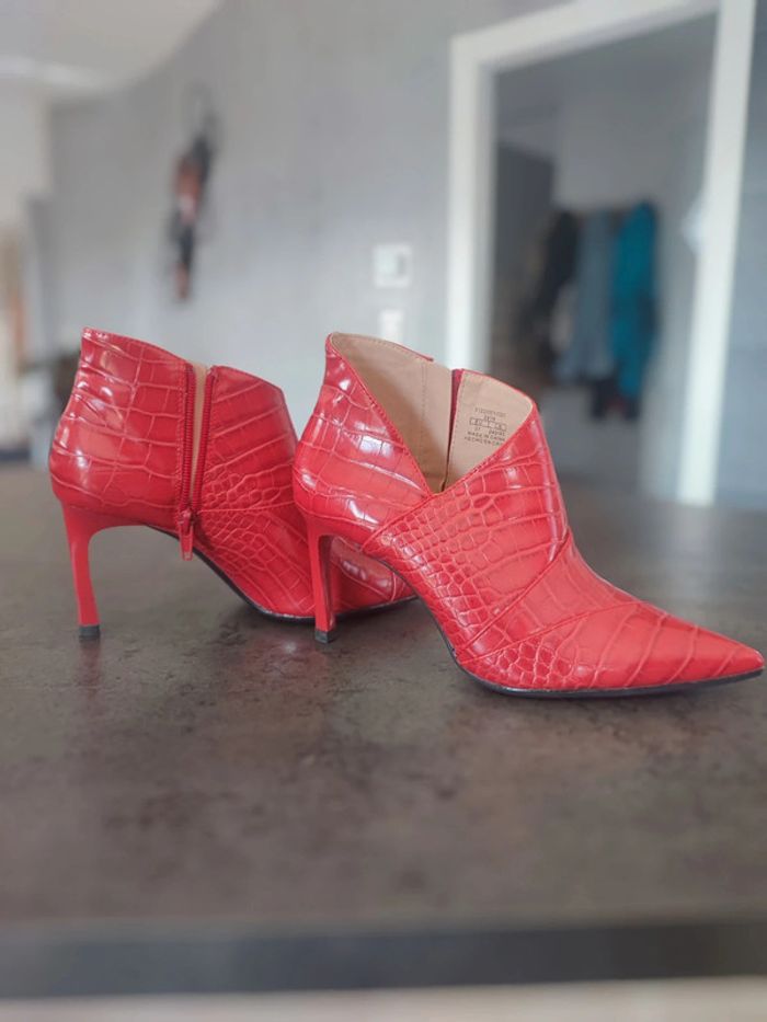 Low boots à talons rouges vernis Zara - photo numéro 5