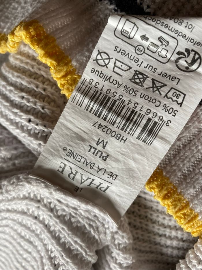 Pull marin coton blanc M Le Phare de la Baleine - photo numéro 6