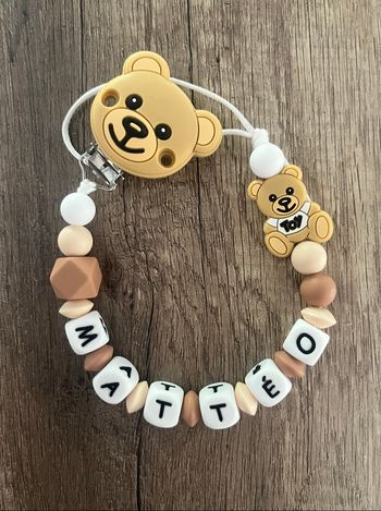 Attache tétine personnalisée Ourson