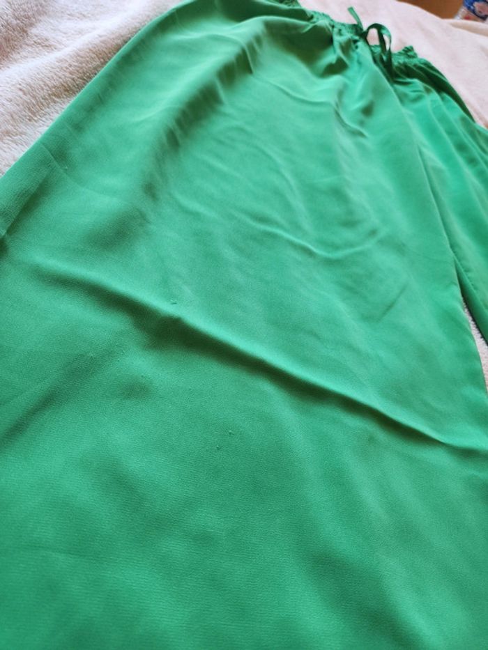 Pantalon à jambes larges / palazzo vert TU 36/40 - photo numéro 9
