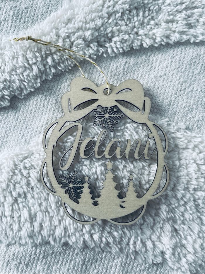 Boule Noël en bois personnalisé