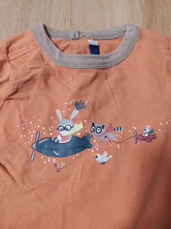 T-shirt manches longues sergent major 12 mois raton laveur avion