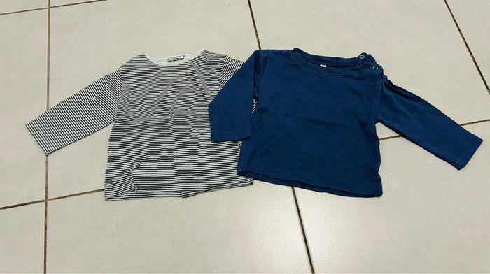 Lot 2 tee shirts manches longues 6 mois