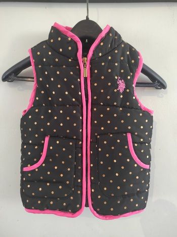 Doudoune sans manches noire et rose 5 ans